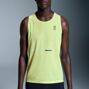 On Running Race Singlet Men’s L Yellow Performance Tank Athletic Top